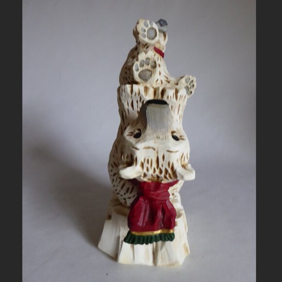 9” VINTAGE STUDIO G DAVID FRYKMAN STUDIO POLAR BEAR CHRISTMAS TREE FIGURE SET - Picture 9 of 16